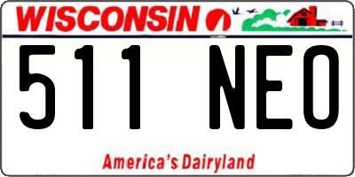 WI license plate 511NEO