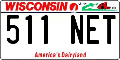 WI license plate 511NET