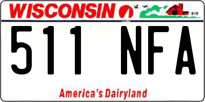 WI license plate 511NFA