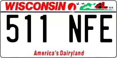 WI license plate 511NFE