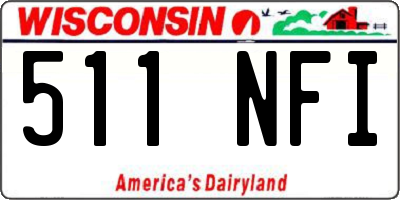 WI license plate 511NFI