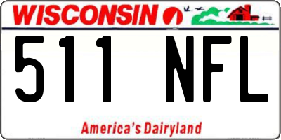 WI license plate 511NFL