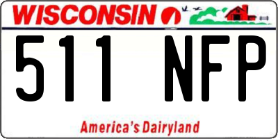 WI license plate 511NFP