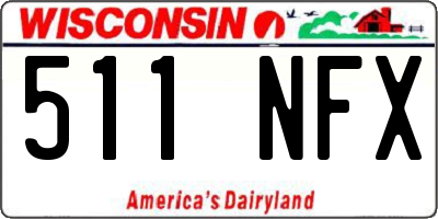 WI license plate 511NFX