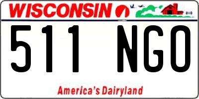 WI license plate 511NGO