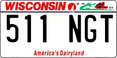 WI license plate 511NGT