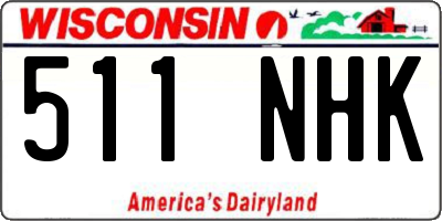 WI license plate 511NHK