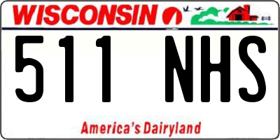 WI license plate 511NHS