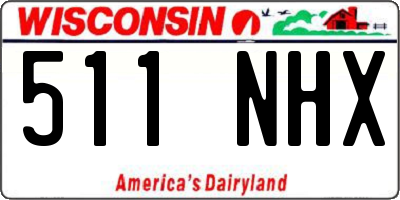WI license plate 511NHX