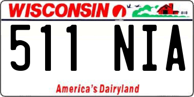 WI license plate 511NIA