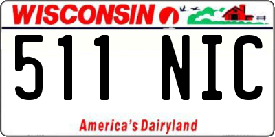 WI license plate 511NIC