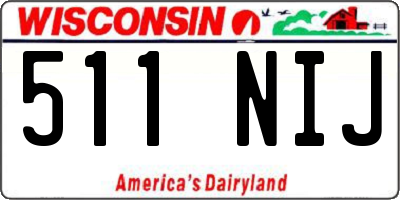 WI license plate 511NIJ
