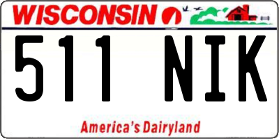 WI license plate 511NIK