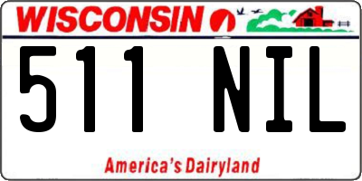 WI license plate 511NIL