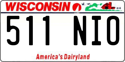 WI license plate 511NIO