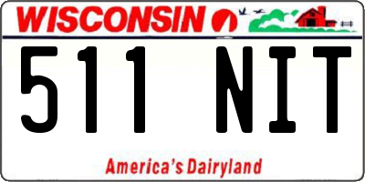 WI license plate 511NIT
