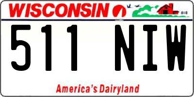 WI license plate 511NIW