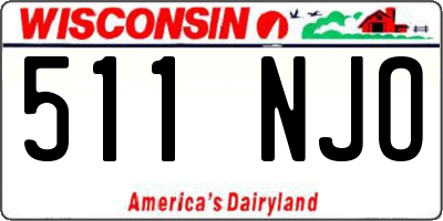 WI license plate 511NJO