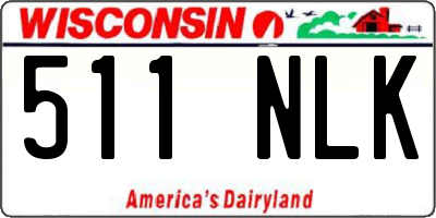 WI license plate 511NLK