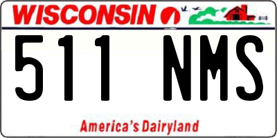 WI license plate 511NMS