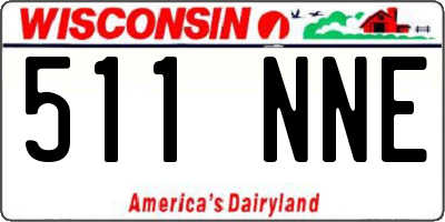 WI license plate 511NNE
