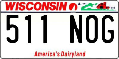 WI license plate 511NOG