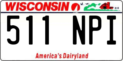 WI license plate 511NPI