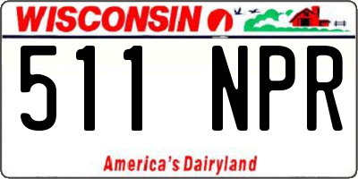 WI license plate 511NPR