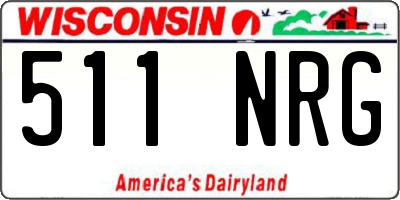 WI license plate 511NRG