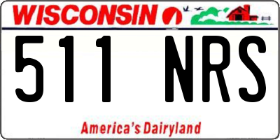 WI license plate 511NRS