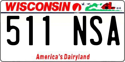 WI license plate 511NSA