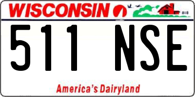 WI license plate 511NSE