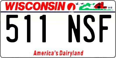 WI license plate 511NSF