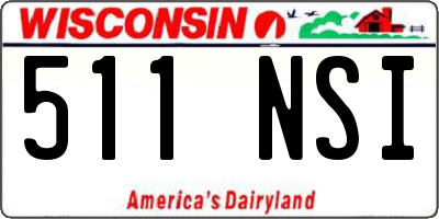 WI license plate 511NSI
