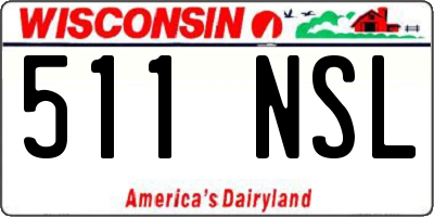 WI license plate 511NSL