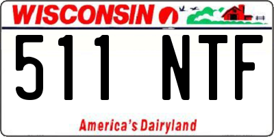 WI license plate 511NTF