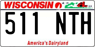 WI license plate 511NTH