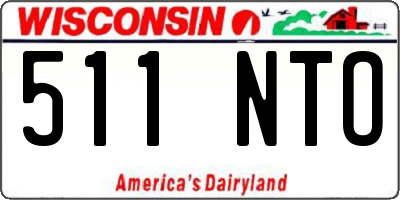 WI license plate 511NTO