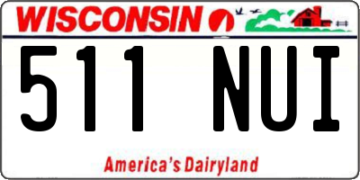 WI license plate 511NUI