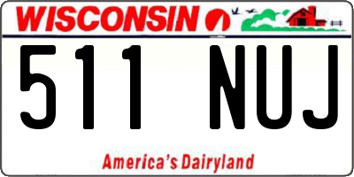 WI license plate 511NUJ