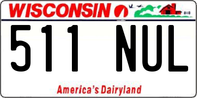 WI license plate 511NUL