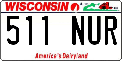 WI license plate 511NUR