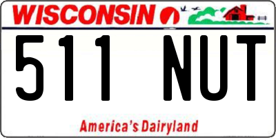 WI license plate 511NUT
