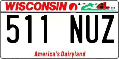 WI license plate 511NUZ