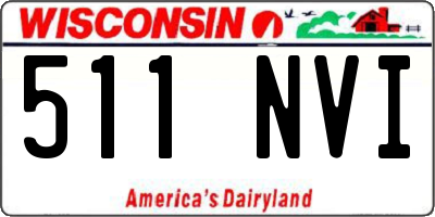 WI license plate 511NVI