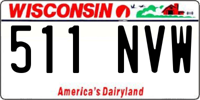 WI license plate 511NVW