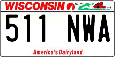 WI license plate 511NWA