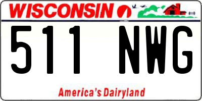 WI license plate 511NWG