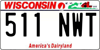 WI license plate 511NWT