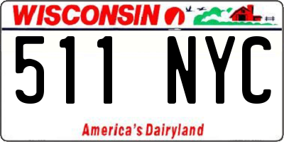 WI license plate 511NYC